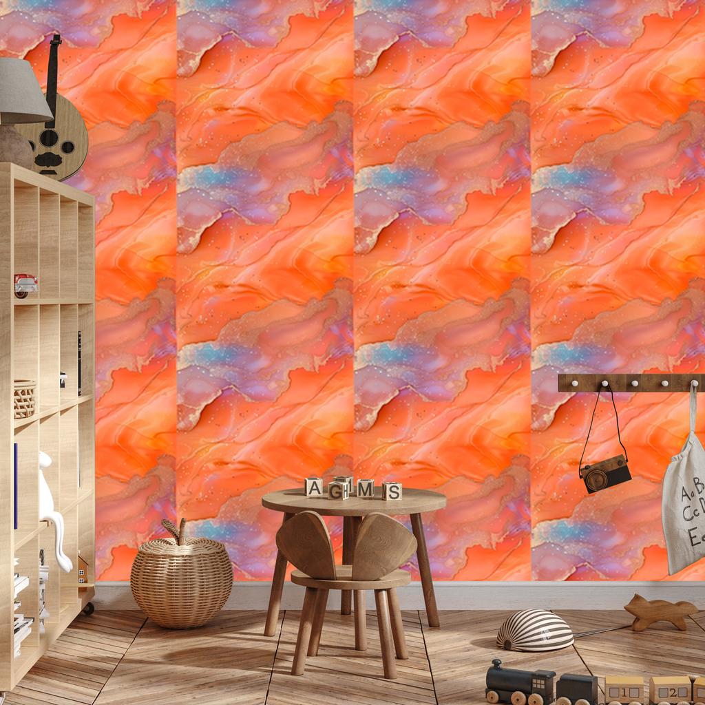 Peach, coral and red ink wallpaper 50x1000
