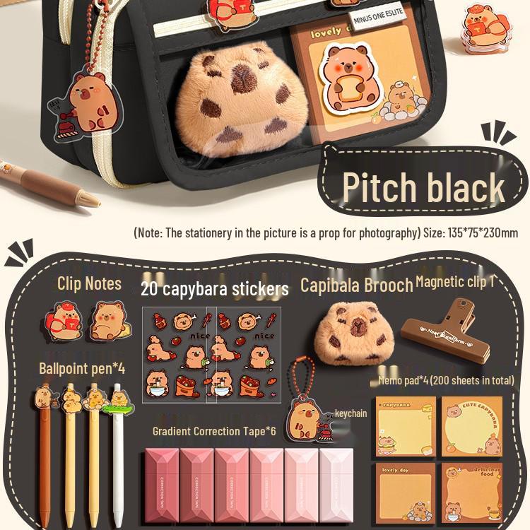 Капибара Прозрачный пенал большой вместимости, грязеотталкивающий, милый и стильный для учеников средней школы