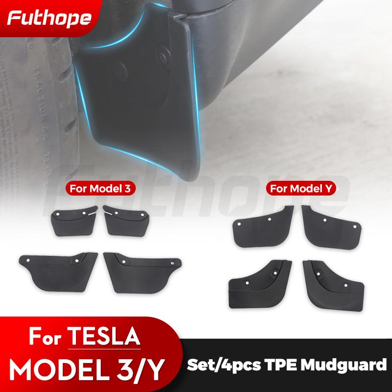 Futhope 4PCS TPE брызговики для Tesla Model 3 Model Y ~2023 брызговики противоскользящие сменные брызговики крыло