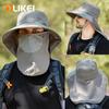 OLIKEI Summer Men's Sun Hat Breathable Quick-drying Fishing Hat Big Brim Sun Protection Face Cover Fisherman Hat Outdoor Travel Cycling Hat