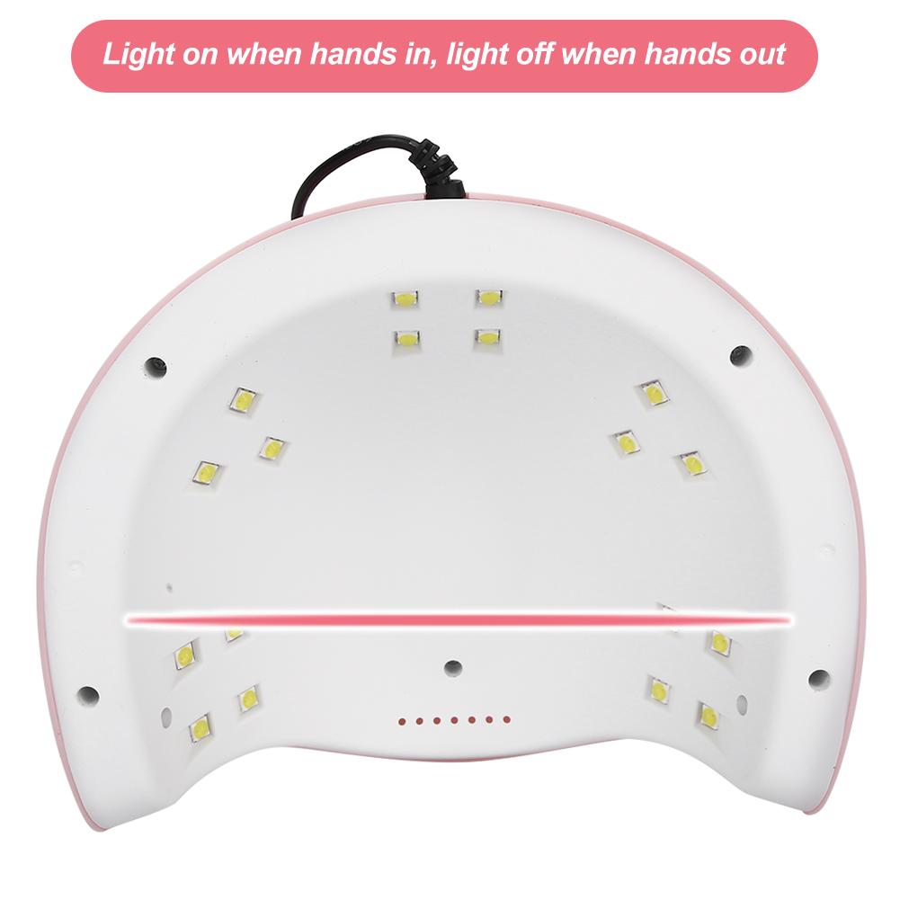 Лампа для отверждения геля для ногтей 54 Вт, 18 светодиодных чипов, интеллектуальный датчик, лампа для сушки лака для ногтей