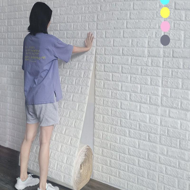 1 Metre Decoration 3D for Living Room Waterproof DIY Background Wall Panels Wallpaper Brick Pattern Bedroom Home Stickers