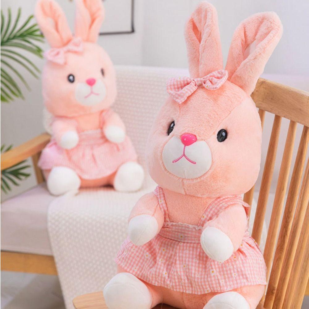 Fluffy Rabbit Plush Toys Soft Rabbit Stuffed Toy Cute Pink Rabbit Plush Doll Home Decor