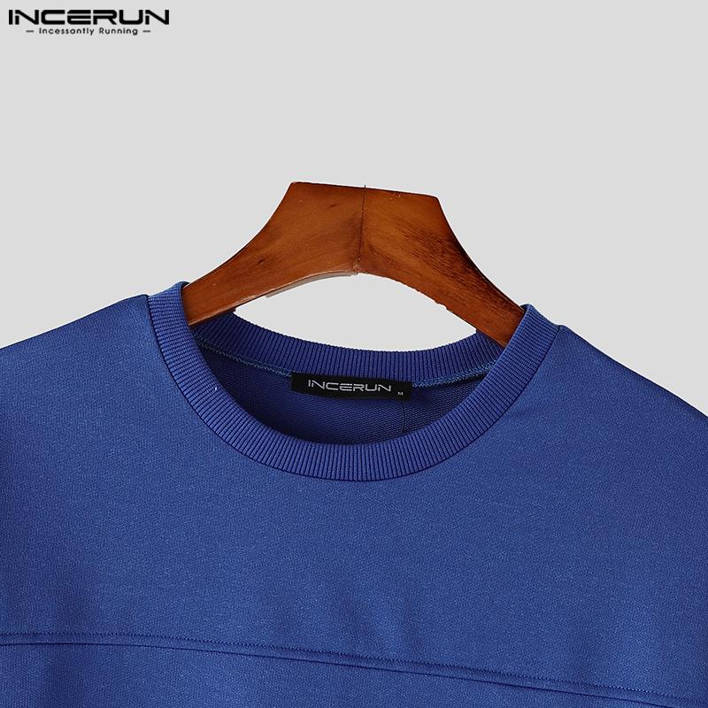 INCERUN Men O Neck Long Sleeve Print Casual Oversized Pullovers Sweatshirts