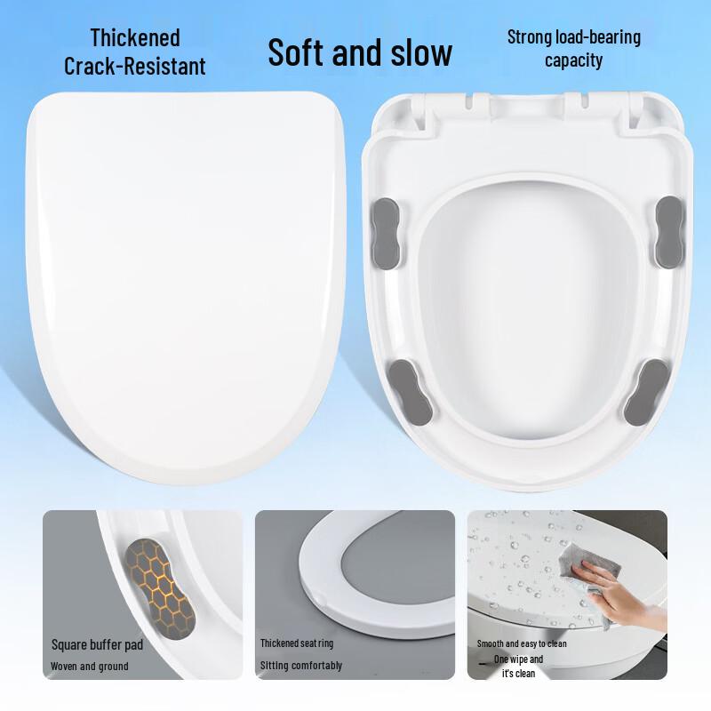 LISM Universal Thickened Slow-Close Toilet Seat Cover