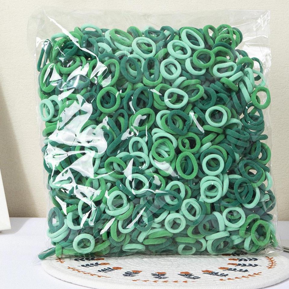 100 шт. Разноцветные базовые нейлоновые эластичные резинки для волос для девочек, для хвостиков, резинки-скранчи, детские базовые аксессуары для волос