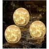 Solar Powered Cracked Glass Ground Stake Light Bright Soft Light For Garden Patio Camping Decor