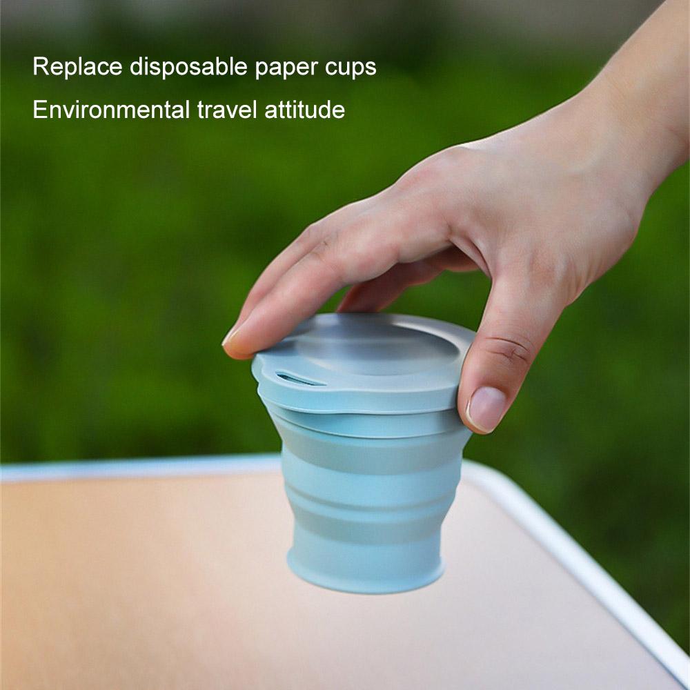 SHIMOYAMARetractable Folding Cups Lightweight Telescopic Collapsible Cup 150ml Outdoor Use Travel Silicone Coffee Drinking Mug