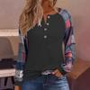 Блузка женская футболка с длинным рукавом и пуговицами, модная повседневная