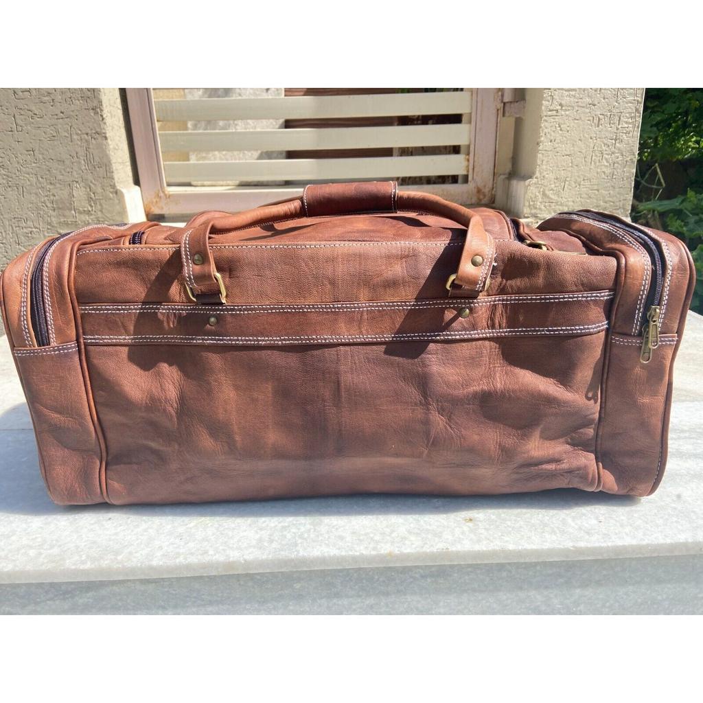 Кожаная сумка Travel Goat Gym Duffle Luggage Подлинная Коричневый Винтаж Новый Муж. Мужчины