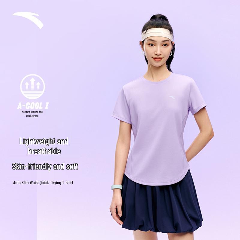 Anta Women's Quick-Dry Slim Waist Sports T-Shirt