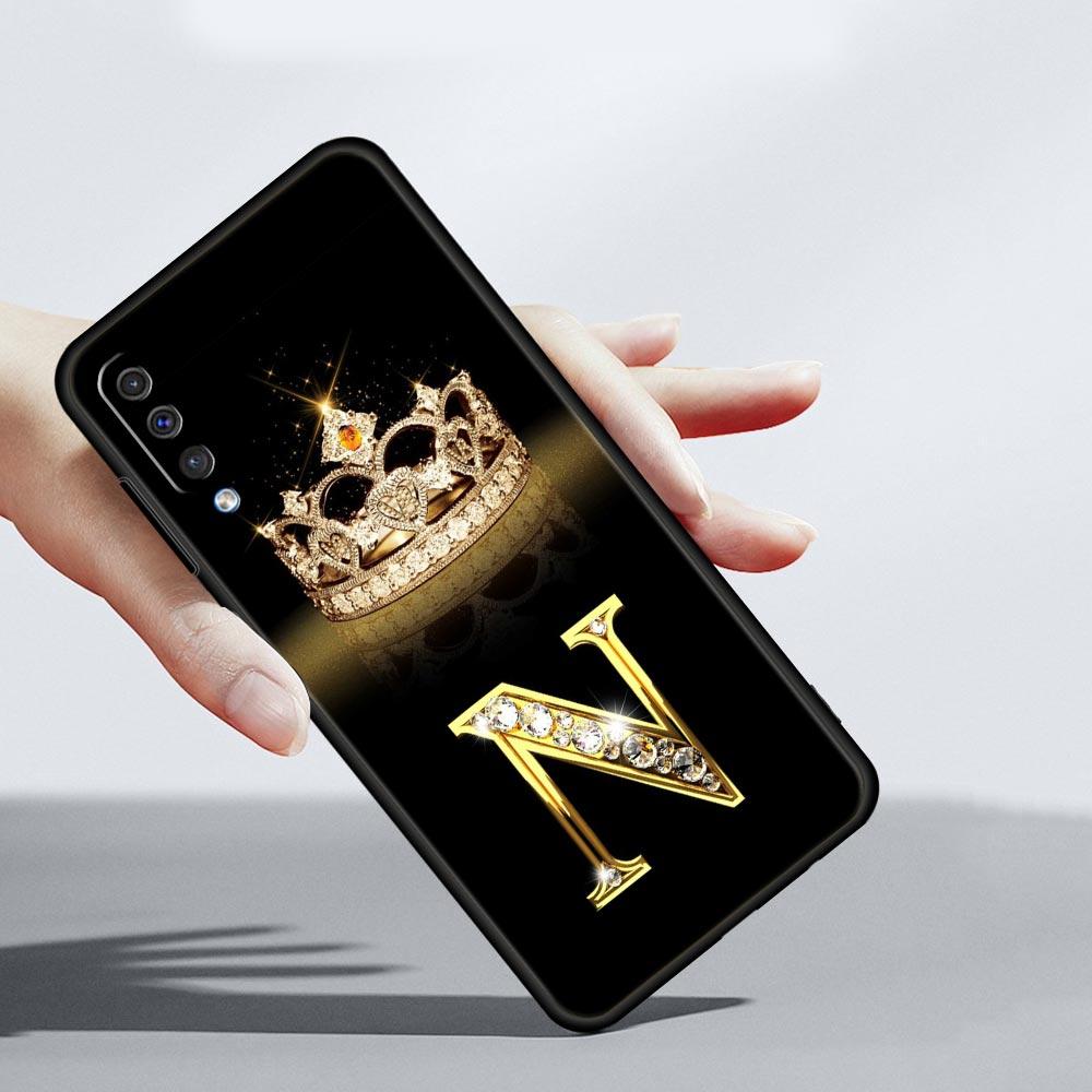 Чехол для телефона с бриллиантовой короной и буквой A для Samsung Galaxy A12 A32 A50 A70 A20E A20S A10 A10S A22 A30 A40 A42 A52 5G A02S A04s