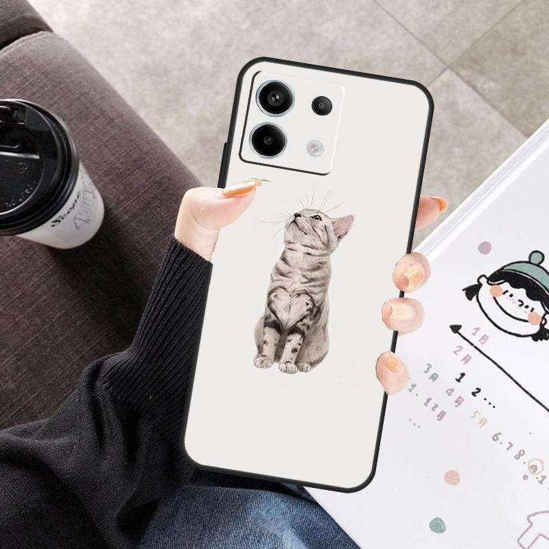 Милый Чехол-Животное Кошка Для Xiaomi Redmi Note 14 13 10 11 12 15 Pro Plus Чехол Для Redmi 15 15C 14C 10C 12C 13C