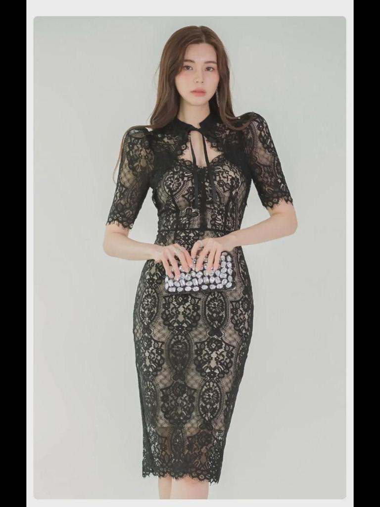 Платье-трансформер Celebrity Lace V-Neck Slim Dress - Женская юбка в корейском стиле, облегающая бедра