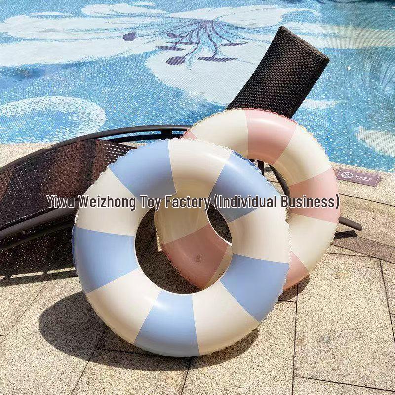 Датский ретро полосатый детский плавательный круг - Оливковый ПВХ надувной нарукавник