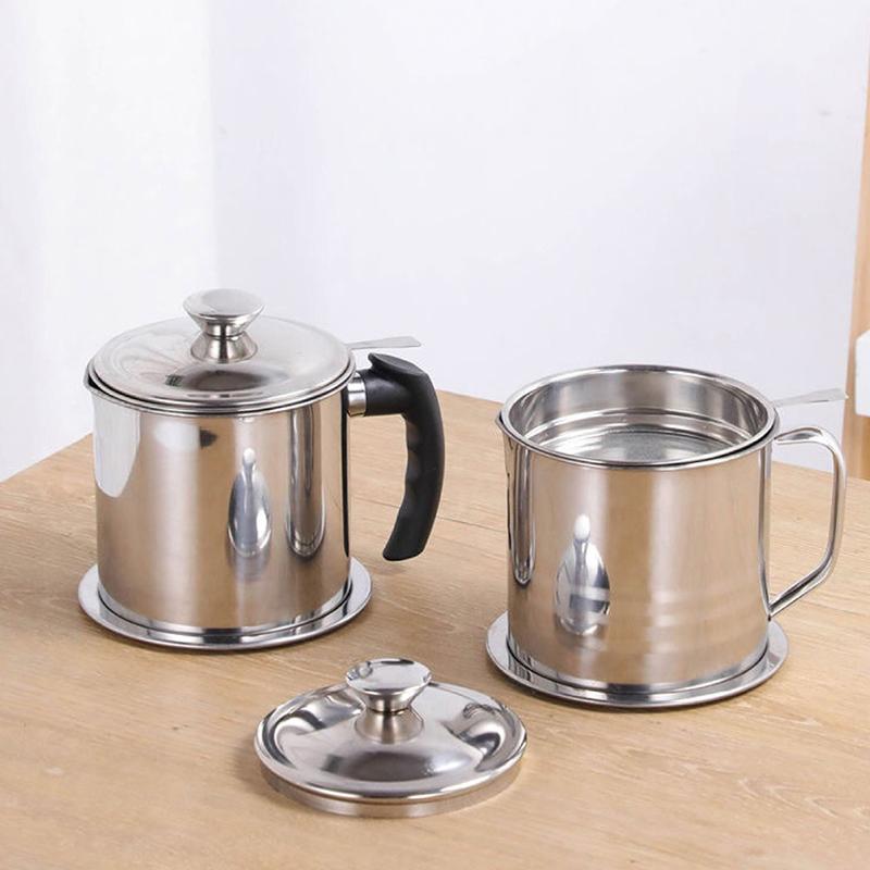 Горшок с масляным фильтром из нержавеющей стали, сито для сала, бак-контейнер, кувшин большой емкости, банка для хранения, кухонные инструменты, горшок с масляным фильтром