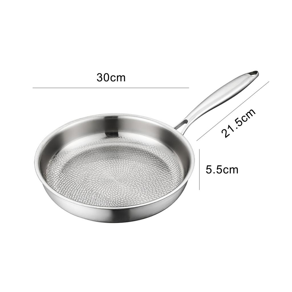 Titanium Steel Frying Pan Uncoated Non Stick Pan Fish Scale Hammer Pattern Household Steak Frying Pan Kitchen Cookware 26/28/30