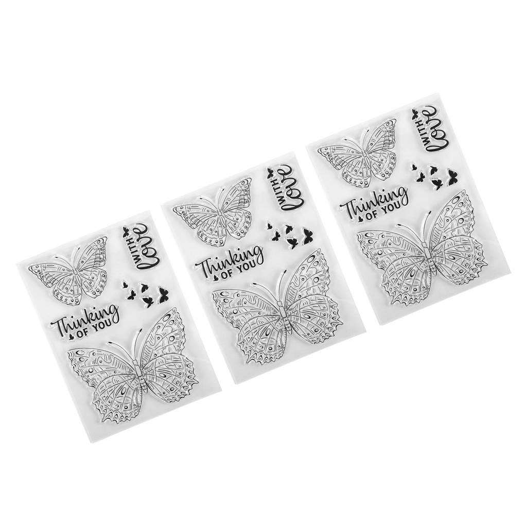 3 шт. Прозрачный штамп Фигурный Тисненый Скрапбукинг Изготовление открыток Прозрачный штамп Декорат