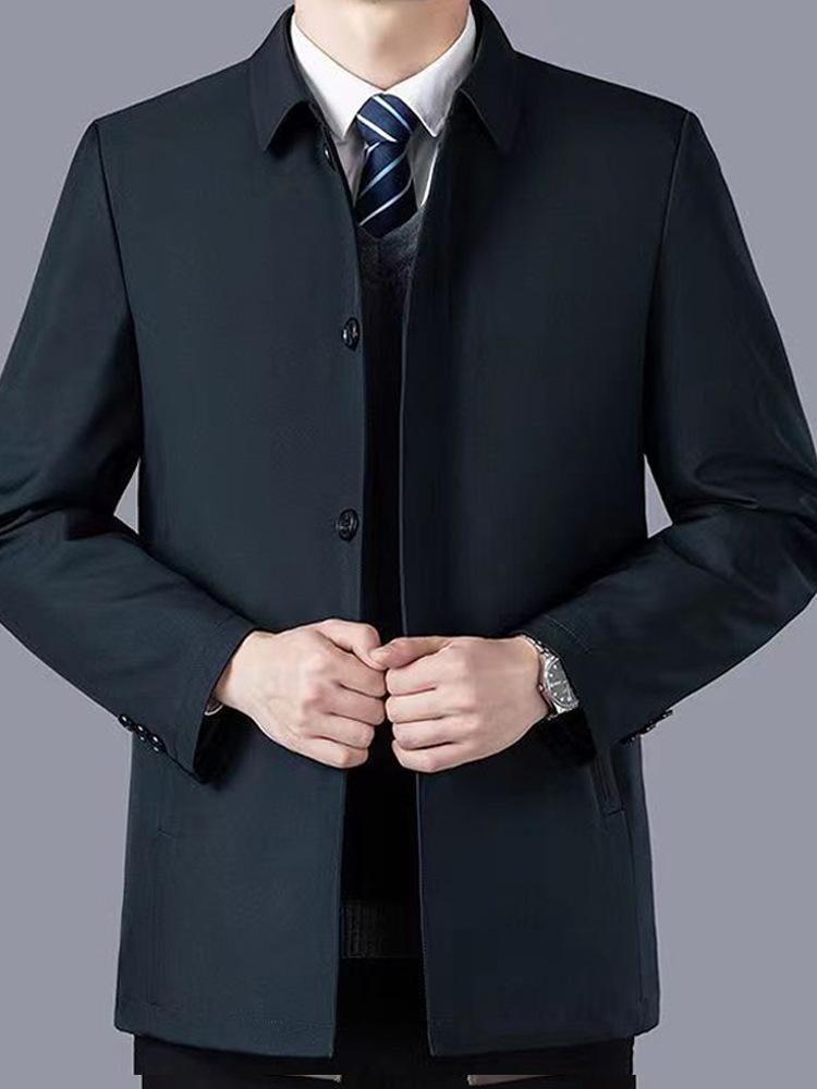 2025 Men's Executive Mid-Aged & Elderly Cotton Jacket - Warm, Thickened, Casual Spring/Autumn Wear