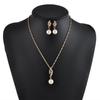 Classic Rhinestone Jewelry Set Spiral Pearl Necklace Korean Style Pendant Women Crystal Earrings