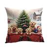 Flax Christmas Cushion Cover Luxury Xmas Throw Pillow Case Merry Christmas Pillow Cover  Bed