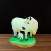 Handicraft Decorative Polystone Cow and Calf Big Statue/Idol for Gift Home Decor 8 Inch (Radium 3 Inch)