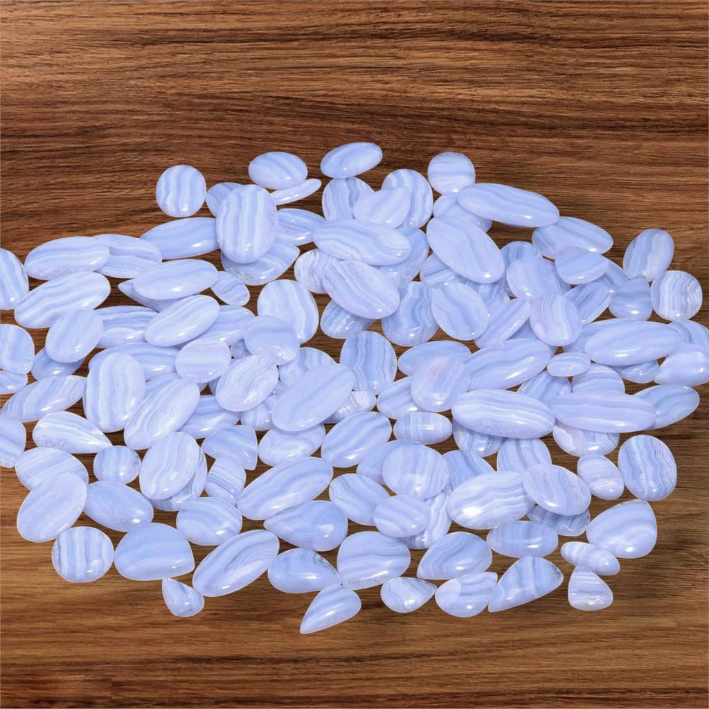 Top Quality Natural Blue Lace Agate Cabochon Lot, Blue Lace Agate Gemstone, Natural Gemstone Lot, Healing Gemstone, Loose Cabochon Lot.