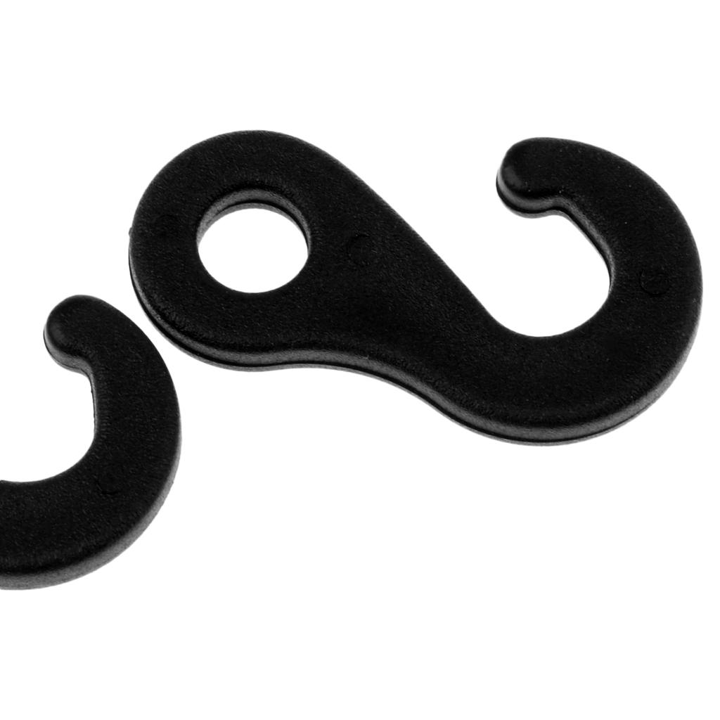 10 Pcs Plastic Shock Cord Hook Hooks End for Elastic Rope Strapping Tape