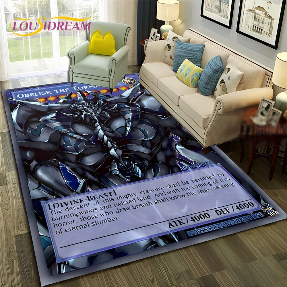 Коврик с рисунком аниме Yu-Gi-Oh MONSTER CARD для дома, гостиной, спальни, дивана, коврика, декор, детский коврик, нескользящий напольный коврик