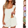 Women's Fashion Casual Vest Wood Ear Edge Fashion Temperament Shorts Two-piece Set