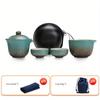 A Set of Exquisite Ceramic Tea Ware, Suitable for Outdoor Camping and Home Use, with a Portable Teapot.