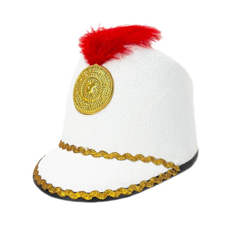 Dress Up Marching Band Hat Vintage Knight Sun Protection Uniform Hat With Parade Circus Ringmaster Drum Major Hat Halloween