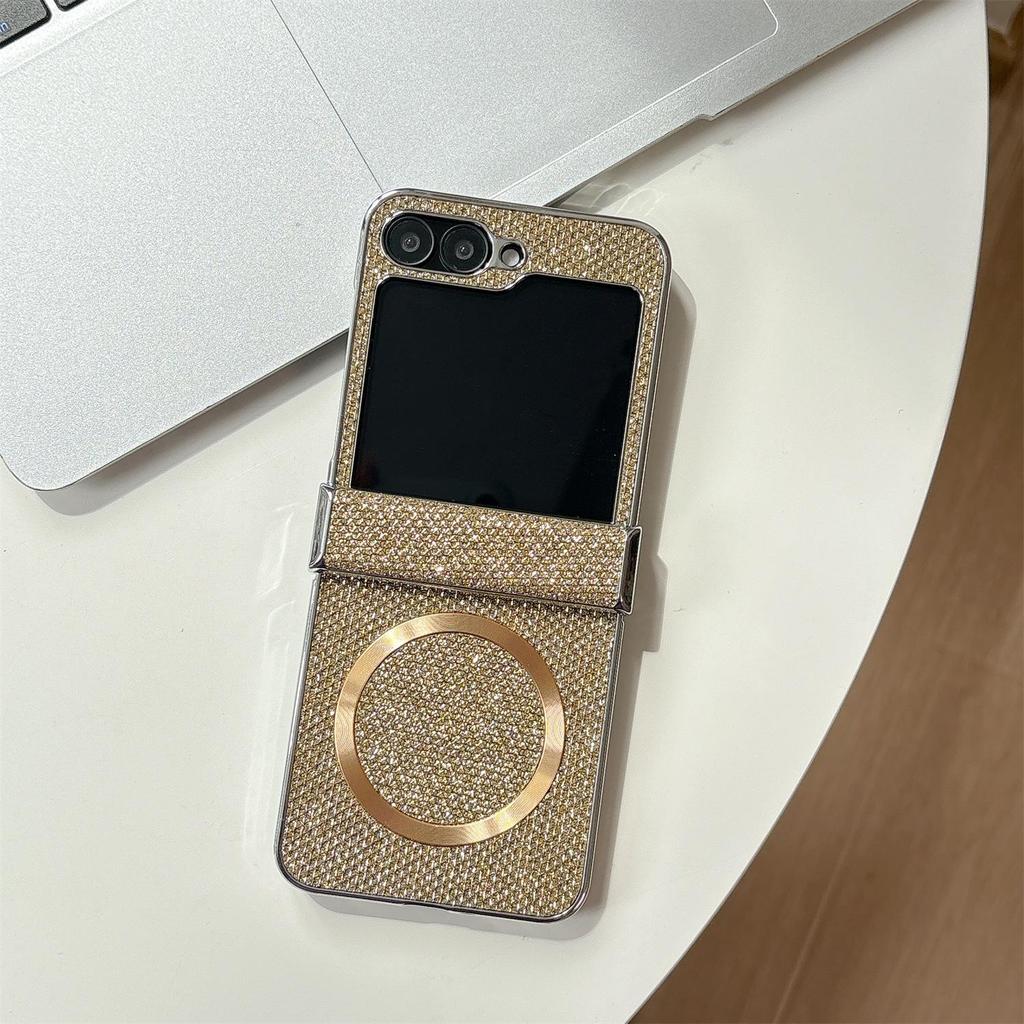 Роскошный Магнитный Чехол с Блестками для Складных Телефонов Samsung Z-Flip6/7