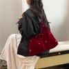 Fashion Rivet Shoulder Bag For Women Large Capacity Casual Handbags Simple Commuter Tote Bag Retro Suede Leather Underarm Bag AVE