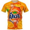 Fashion Cool Yellow T-Shirt Fanta Beverage Beer 3D Printed Style Casual Quick Drying T-Shirt Round Neck Men's Tops