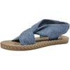 Sandals Women Wear Straw Linen Roman Flat Sandals with Elastic Straps Over Women's Shoes In Summer