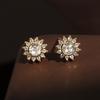 ZAKOL Exquisite Simple Clear Zircon Sunflower Stud Earrings for Women Female Creative Minimalist Zircon Gift