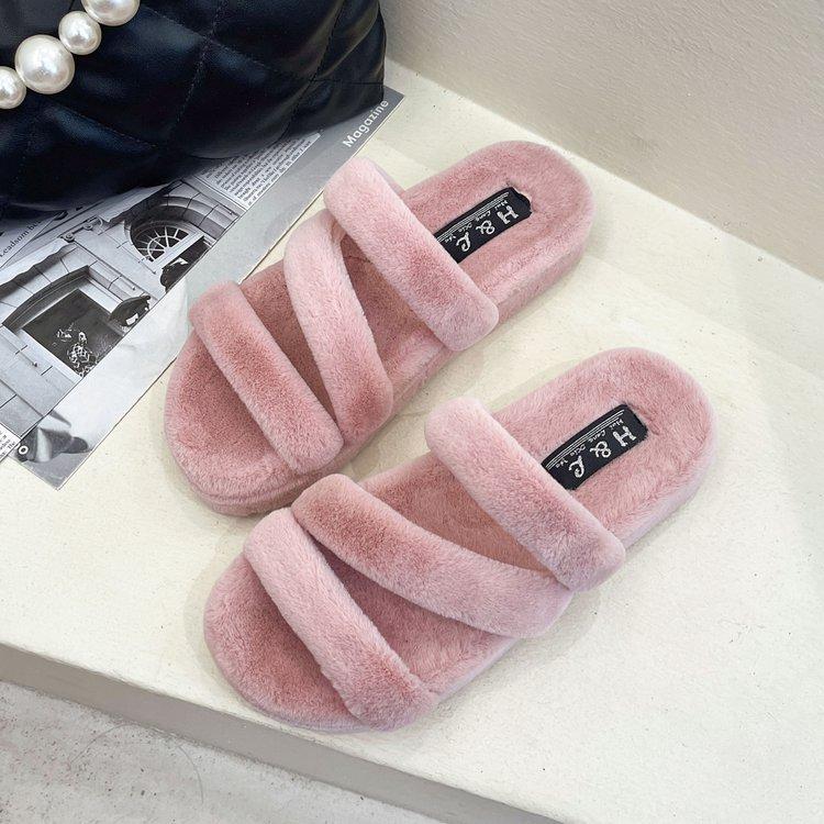 Женские меховые тапочки на шнуровке для осени, новый стиль, плоская подошва, удобные и мягкие, женские тапочки с ощущением дерьма