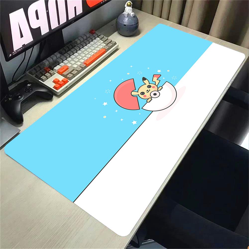 XXL Rubber Mouse Pad Large PC Computer Gaming Accessories Mousepad Pokemon Pikachu Extended Desk Mat Locking Edge Gamer Carpet