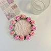 Вязаная подставка Крючком Вязаный плейсмат Подставка под чашку Теплоизоляция Коврик для кружки Сделай сам Ручная работа Цветок розы Подарок на День матери Домашний декор
