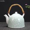 Large Capacity Ceramic High Temperature Teapot with Handle and Filter White Porcelain Restaurant Tea Pot