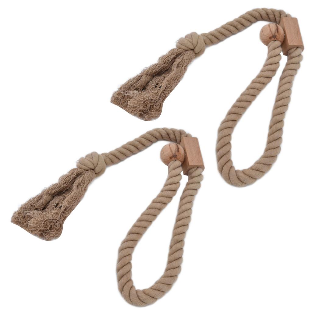 2PCS Curtain Tieback Cotton Curtain Holdback Rope Curtain Magnetic Cord for Household