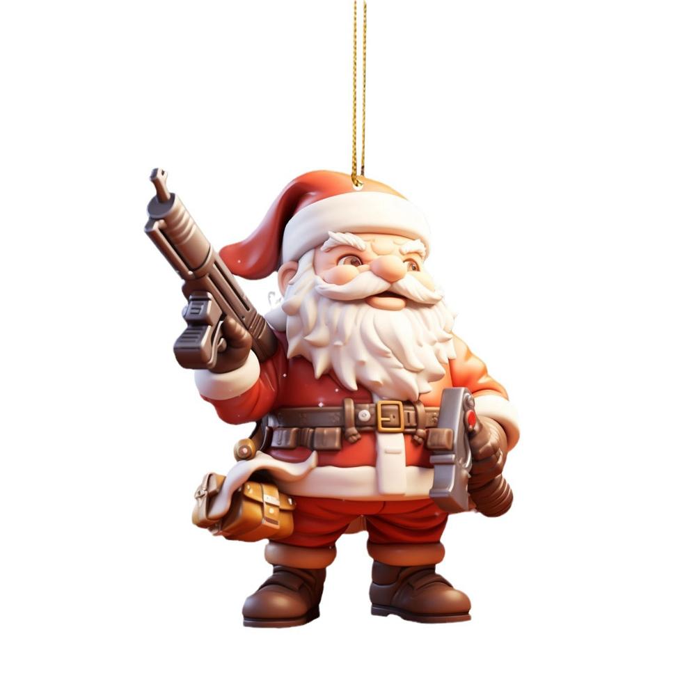 Акриловая плоская 2D Рождественская новая властная подвеска Санта-Клауса, праздничная подвеска, подвеска на зеркало заднего вида автомобиля, подвеска на елку