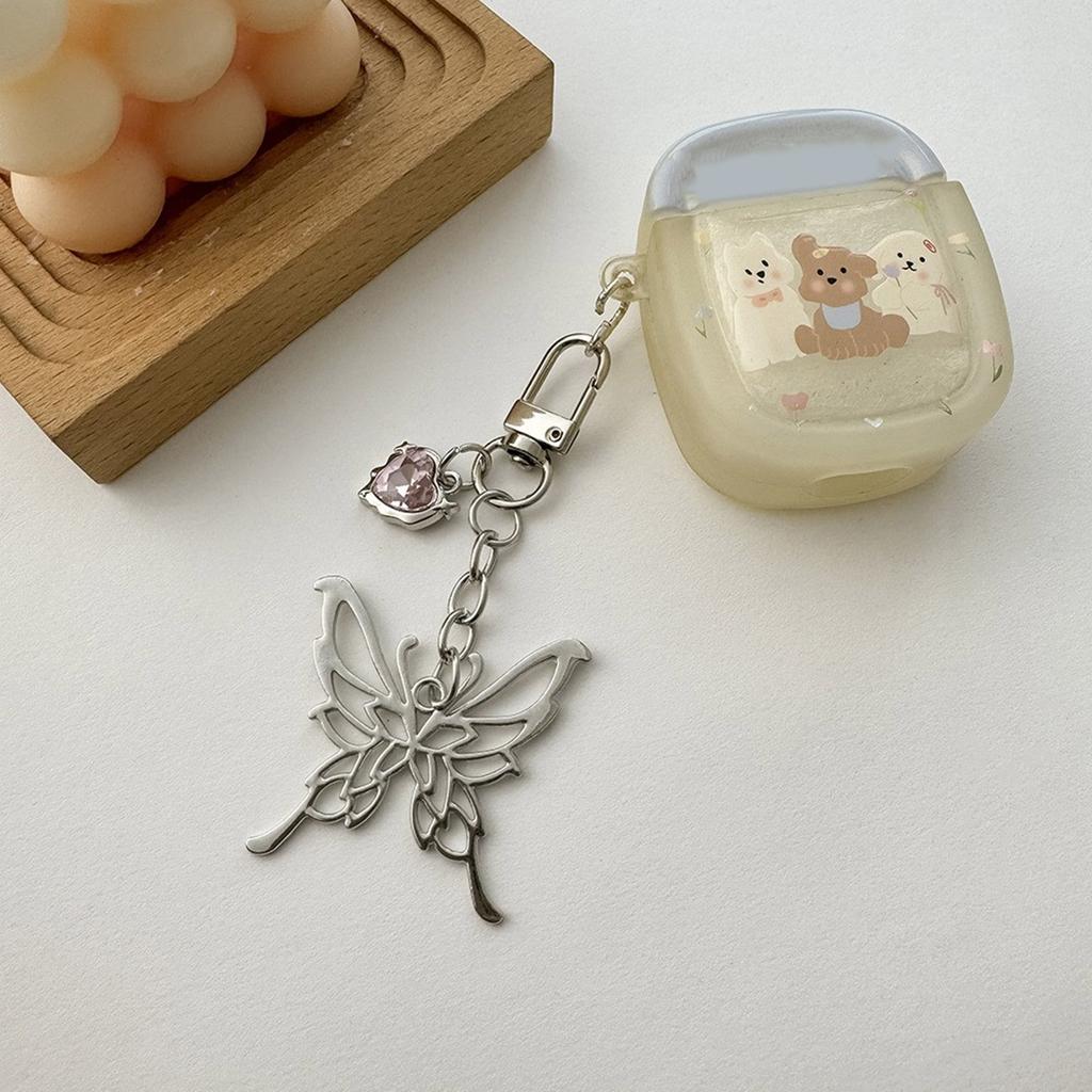 Fashionable Sturdy Alloy Butterfly Bowknot Keychain Charm Pendant Craft Supplies for Phone and Bag Accessories