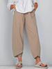 2020 Trendy Women's Wide-Leg Casual Cotton Linen Pants with Elastic Waist