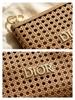 Dior Плетеная сетчатая косметичка большого объема 23×16 см с золотой молнией, косметичка для путешествий, женская повседневная сумка для хранения