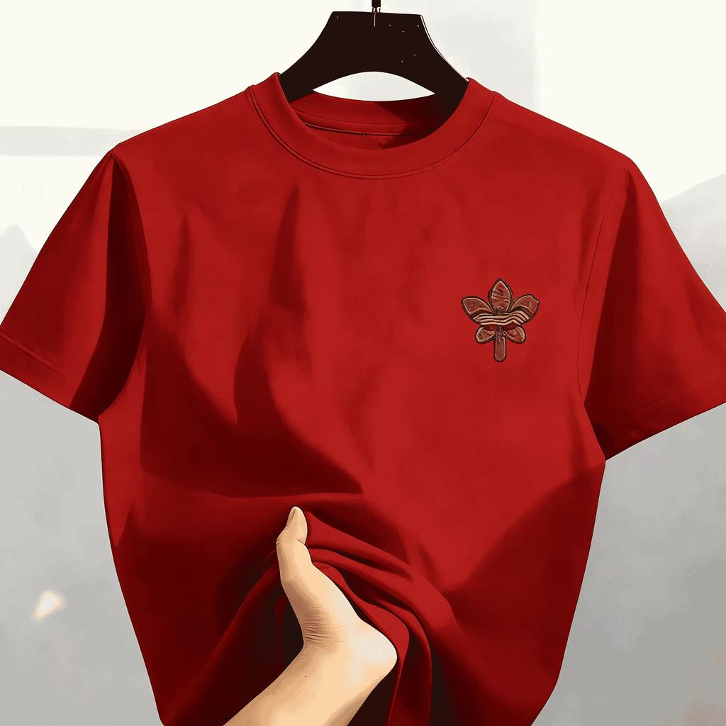 ZX 2026 new bestselling street style pure cotton cartoon printed round neck shortsleeved casual family wear for men and women