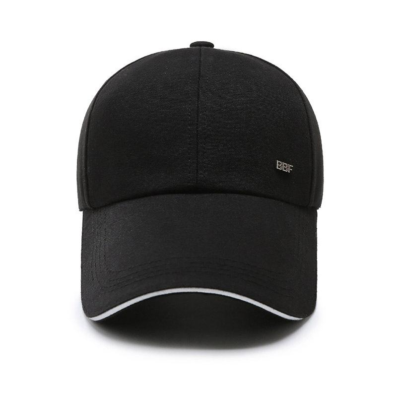 Hat Spring and Autumn Men's Cotton Polyester Good Canvas Sandwich Baseball Cap Extended Brim Iron Label Fishing Cap Shade Cap