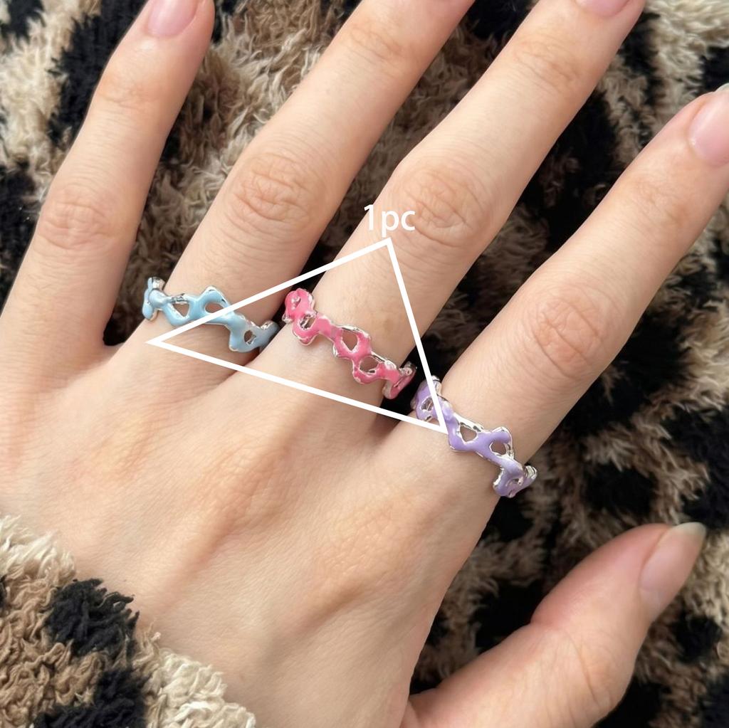 PANJBJ 925 Silver Golden Flower Rings For Women Drip Glaze Plant Irregular Adjustable Sweet Jewelry Gift