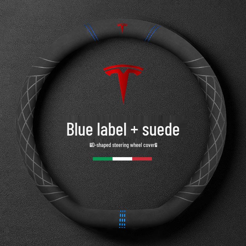 Tesla Model Y/3 Suede Steering Wheel Cover - Car-Specific Design